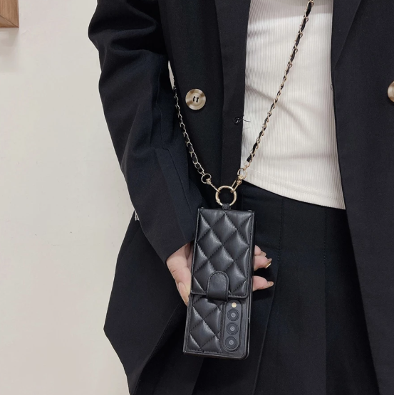 Luxury Leather Flip Wallet Case For Z Fold