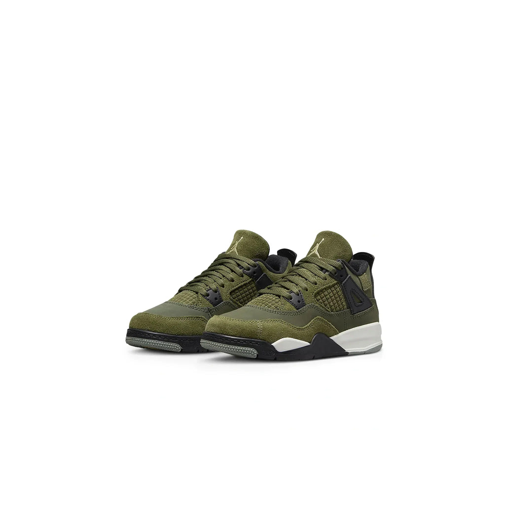 Air Jordan 4 Retro SE Craft Olive (PS) Sneakers - Green
